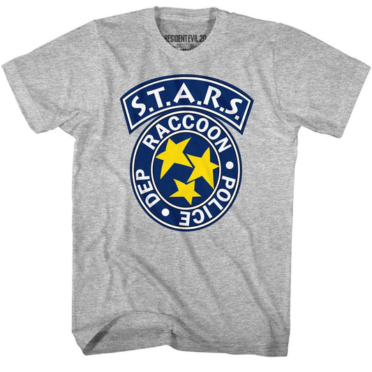 Resident Evil - Staaarrrs - American Classics - Solid Gray Adult Short Sleeve T-Shirt