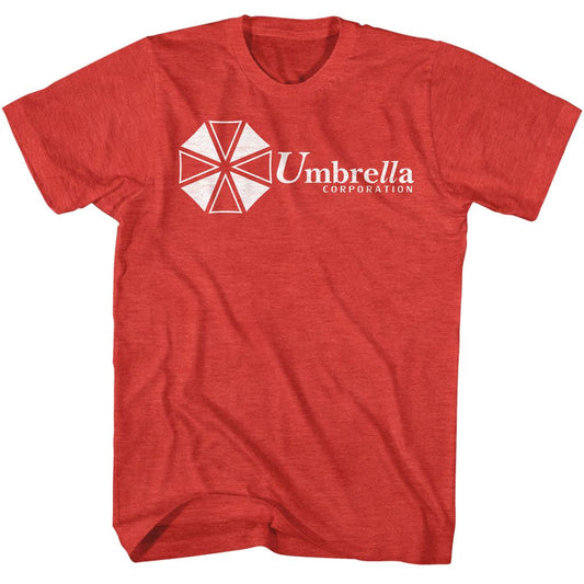 Resident Evil - One Color Umbrella Corp - American Classics - Heather Red Adult Short Sleeve T-Shirt (Image 1)