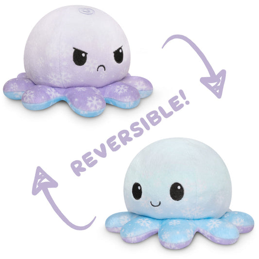 TeeTurtle Reversible Octopus Plushie (Snowflakes)