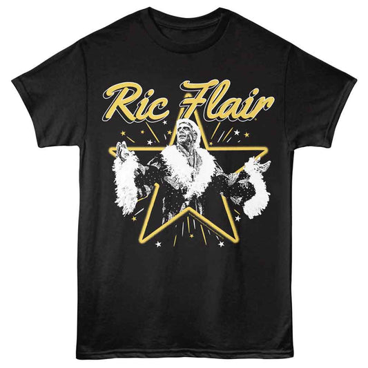 Ric Flair - The Star - American Classics - Black Adult Short Sleeve T-Shirt - clothing by TeeHivey.com (Image 1)