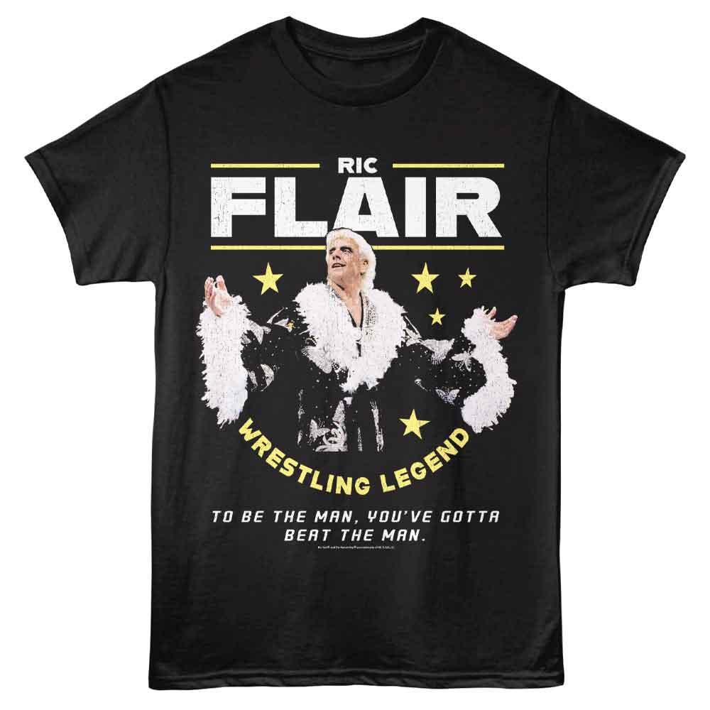 Ric Flair - To Be The Man - American Classics - Black Adult Short Sleeve T-Shirt - clothing by TeeHivey.com (Image 1)