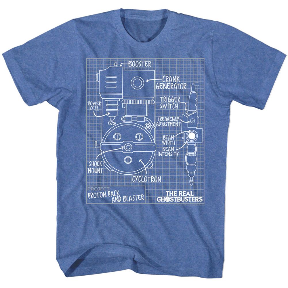 The Real Ghostbusters - Blueprints - Short Sleeve - Heather - Adult - T-Shirt - clothing by TeeHivey.com