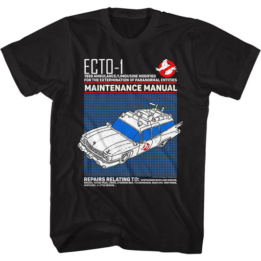 The Real Ghostbusters - Ecto1 Manual - Short Sleeve - Adult - T-Shirt - clothing by TeeHivey.com