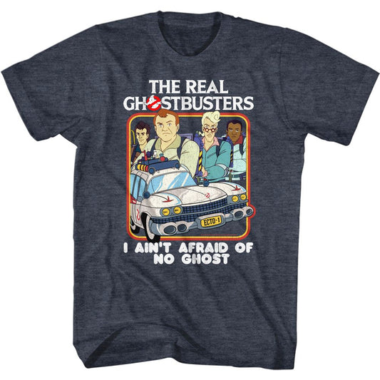 The Real Ghostbusters - Busters & Ecto1 - Short Sleeve - Heather - Adult - T-Shirt - clothing by TeeHivey.com