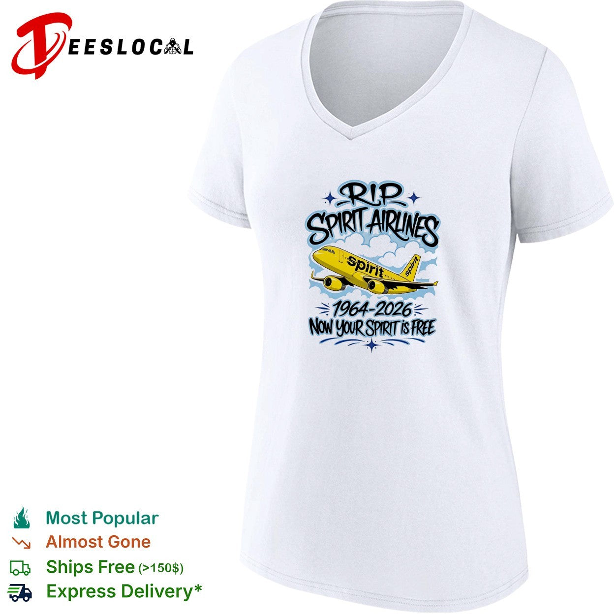 RIP spirit airlines 1964 2026 now your spirit is here vintage shirt