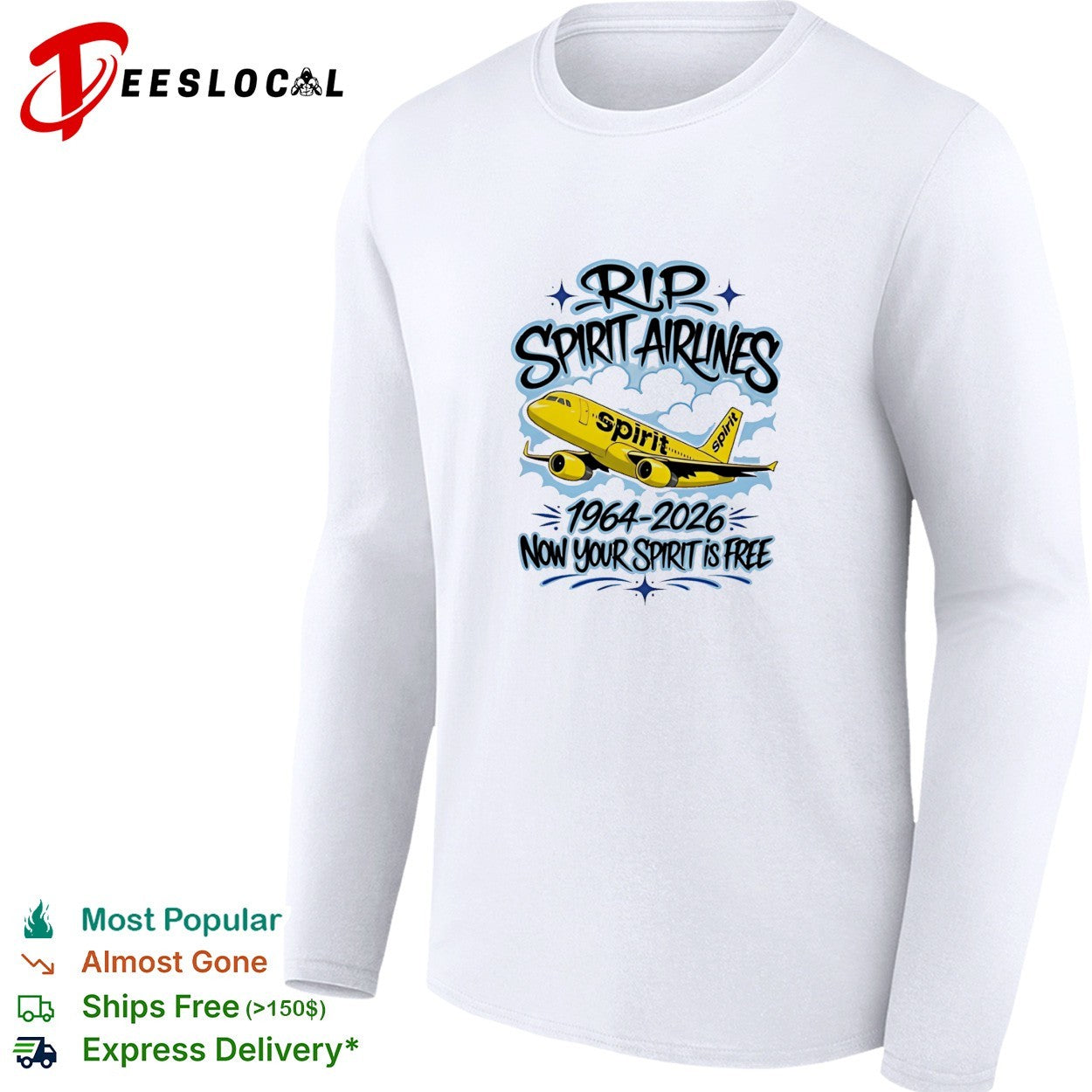 RIP spirit airlines 1964 2026 now your spirit is here vintage shirt