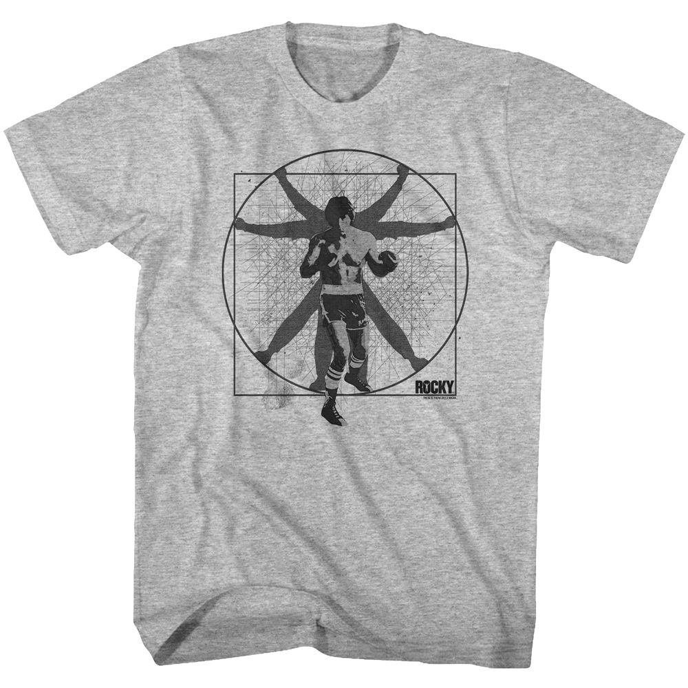 Rocky - Vitruvian Rocky - Short Sleeve - Heather - Adult - T-Shirt - clothing by TeeHivey.com