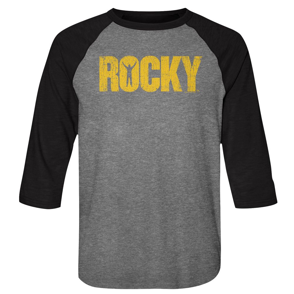 Rocky - Logo - 3/4 Sleeve - Heather - Adult - Raglan Shirt - clothing by TeeHivey.com