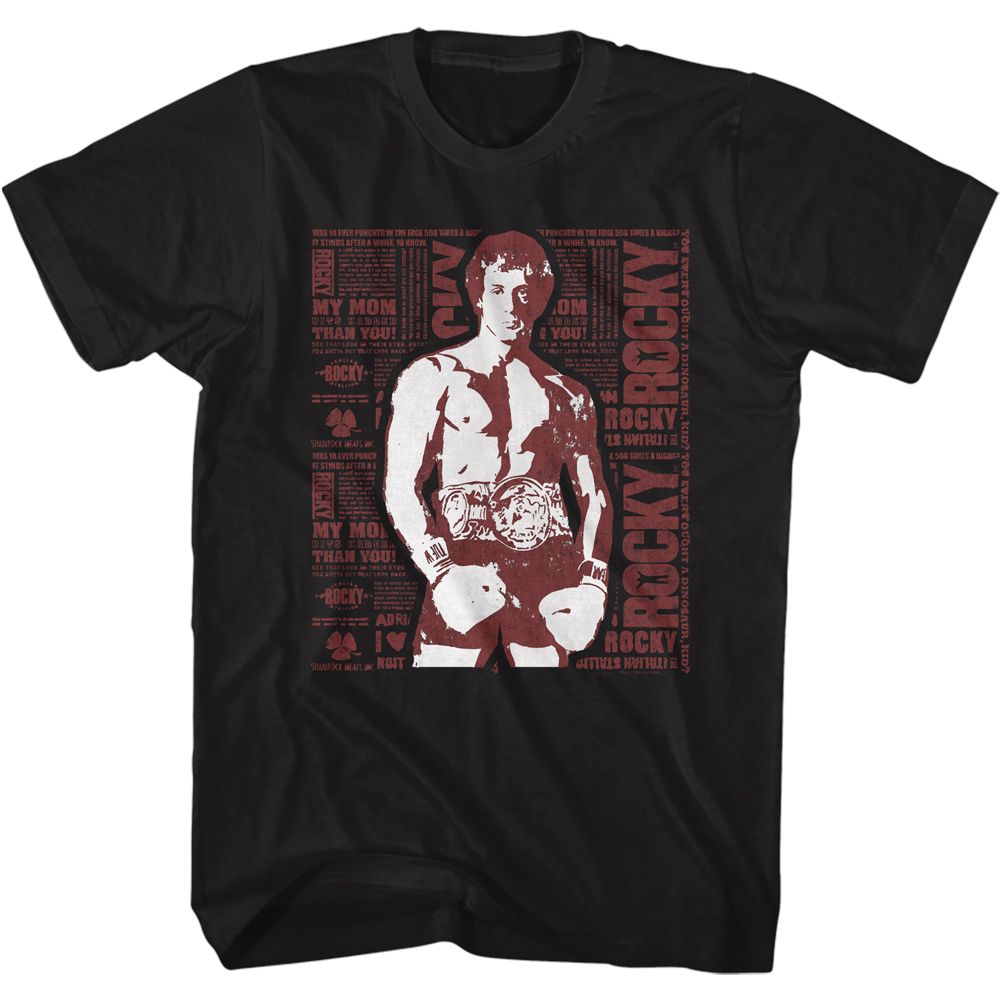 Rocky - Newspaper Print - Short Sleeve - Adult - T-Shirt - clothing by TeeHivey.com