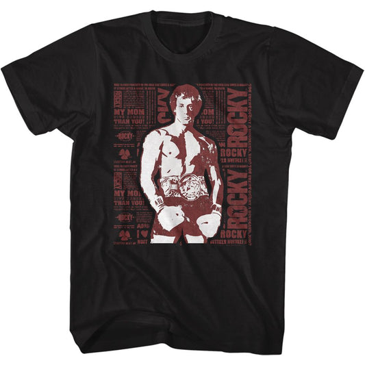 Rocky - Newspaper Print - Short Sleeve - Adult - T-Shirt - clothing by TeeHivey.com