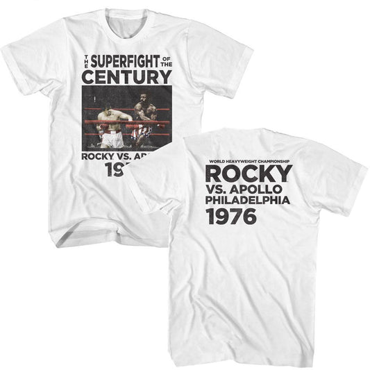 Rocky - Superfight Of The Century 1976 - American Classics - Solid White Adult Short Sleeve T-Shirt (Image 1)