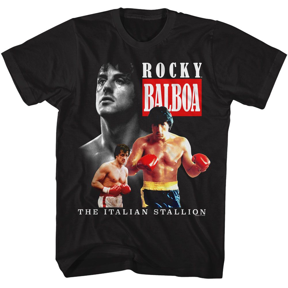 Rocky - Triple - American Classics - Solid Black Adult Short Sleeve T-Shirt - clothing by TeeHivey.com (Image 1)