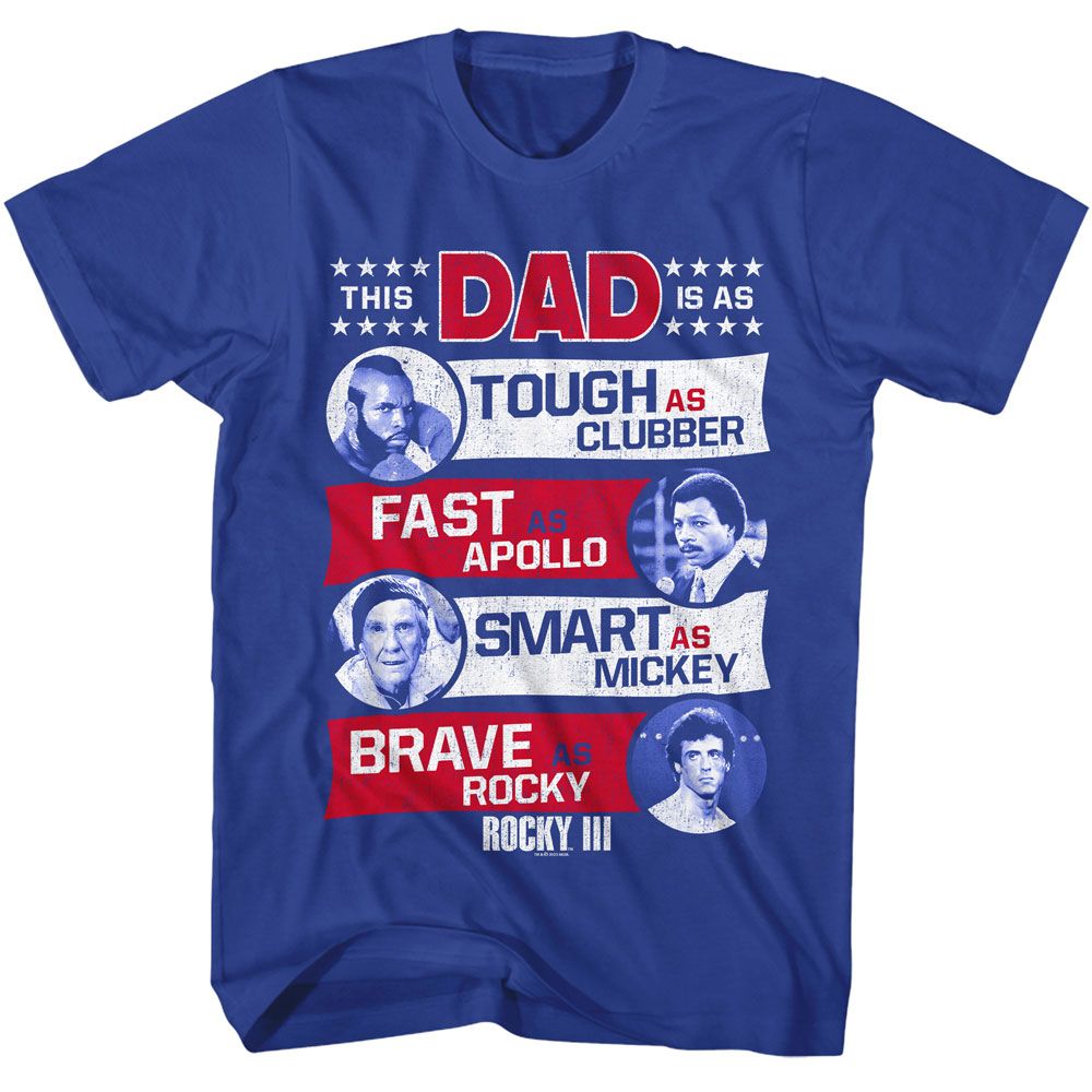 Rocky - Dad - American Classics - Solid Blue Adult Short Sleeve T-Shirt - clothing by TeeHivey.com (Image 1)