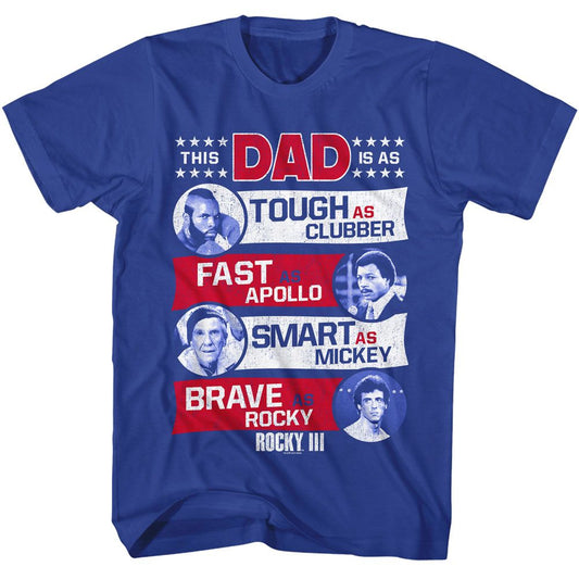 Rocky - Dad - American Classics - Solid Blue Adult Short Sleeve T-Shirt - clothing by TeeHivey.com (Image 1)