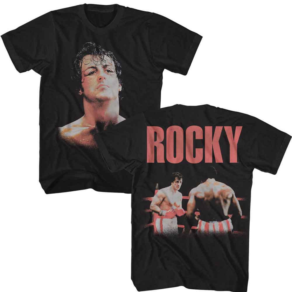 Rocky - Head - American Classics - Black 2-Sided Adult Short Sleeve T-Shirt - clothing by TeeHivey.com (Image 1)