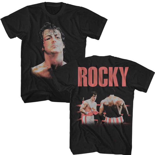 Rocky - Head - American Classics - Black 2-Sided Adult Short Sleeve T-Shirt - clothing by TeeHivey.com (Image 1)