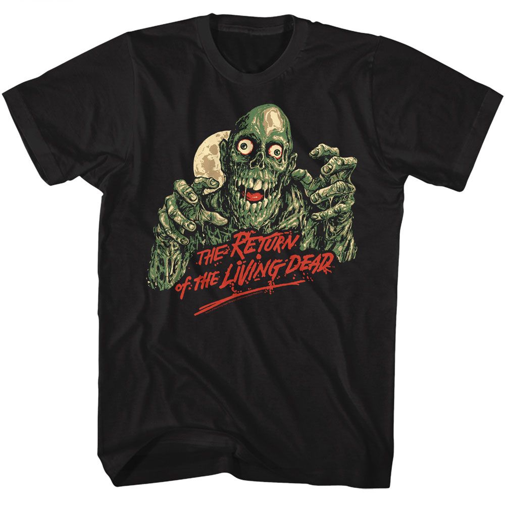 Return Of The Living Dead - Zombie Moon 2 - American Classics - Solid Black Adult Short Sleeve T-Shirt (Image 1)