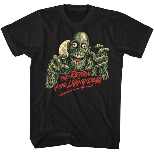 Return Of The Living Dead - Zombie Moon 2 - American Classics - Solid Black Adult Short Sleeve T-Shirt (Image 1)