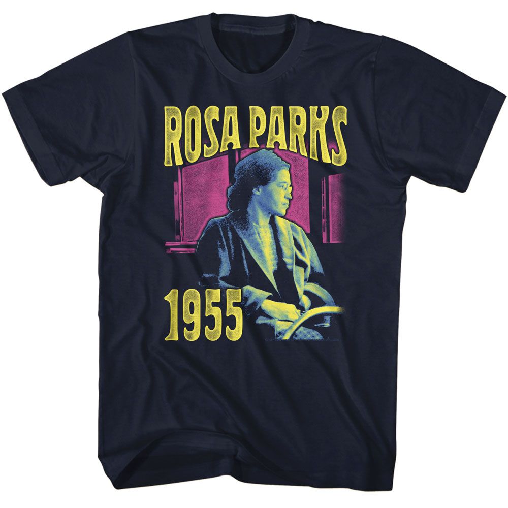 Rosa Parks - Bright - American Classics - Solid Blue Adult Short Sleeve T-Shirt - clothing by TeeHivey.com (Image 1)