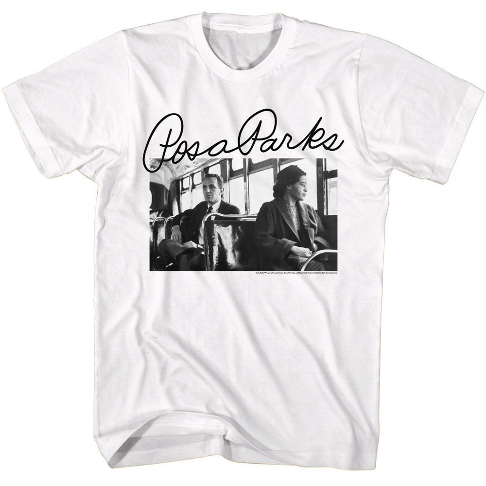 Rosa Parks - Photo And Signature - American Classics - Solid White Adult Short Sleeve T-Shirt (Image 1)