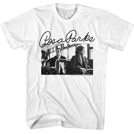Rosa Parks - Photo And Signature - American Classics - Solid White Adult Short Sleeve T-Shirt (Image 1)