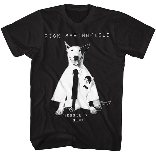 Rick Springfield - Jessies Girl Dog - American Classics - Solid Black Adult Short Sleeve T-Shirt