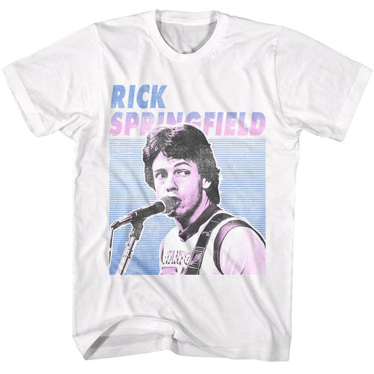 Rick Springfield - Singing Photo - American Classics - Solid White Adult Short Sleeve T-Shirt