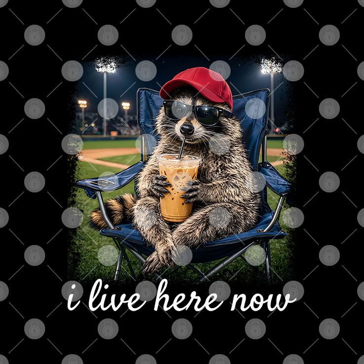Raccoon I Live Here Now T Shirt