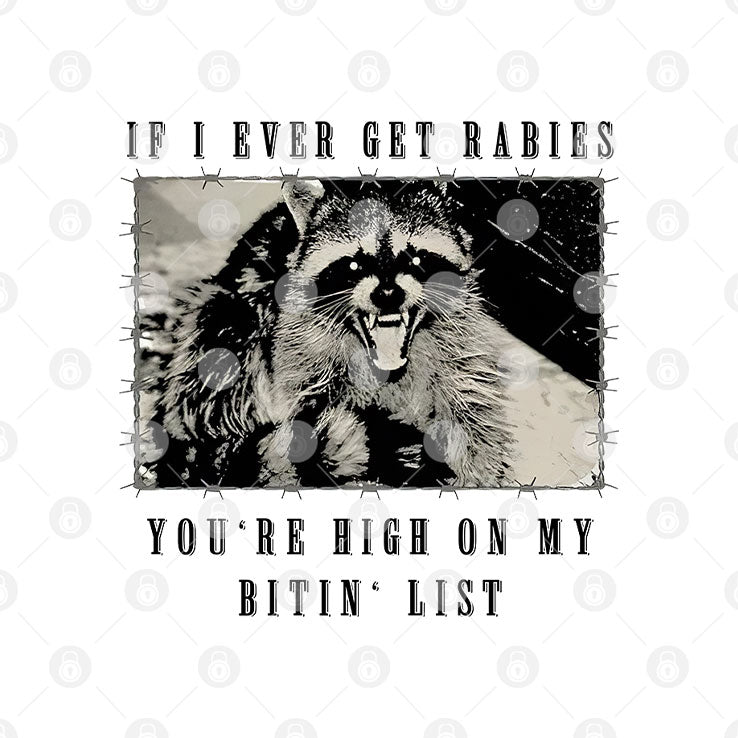 Raccoon If I Ever Get Rabies You’re High On My Bitin’ List T Shirt