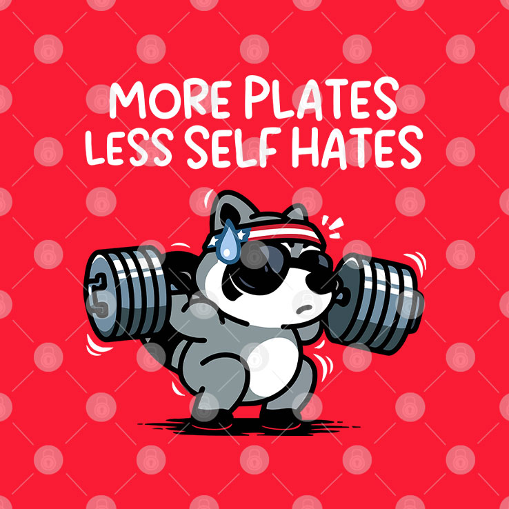 Raccoon More Plates Less Self Hates T Shirt
