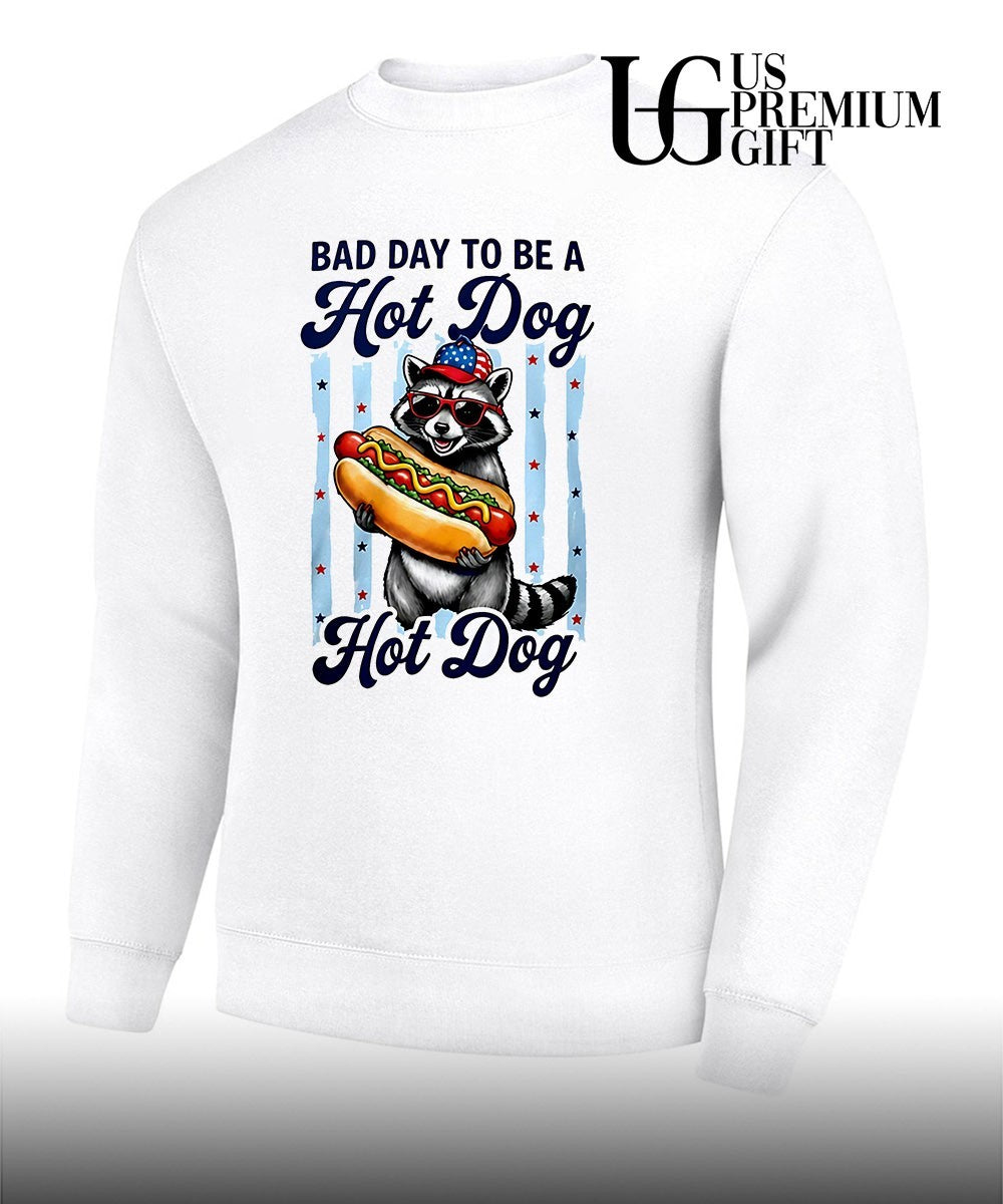 Raccoon Patriotic America Bad Day to be a Hot Dog shirt