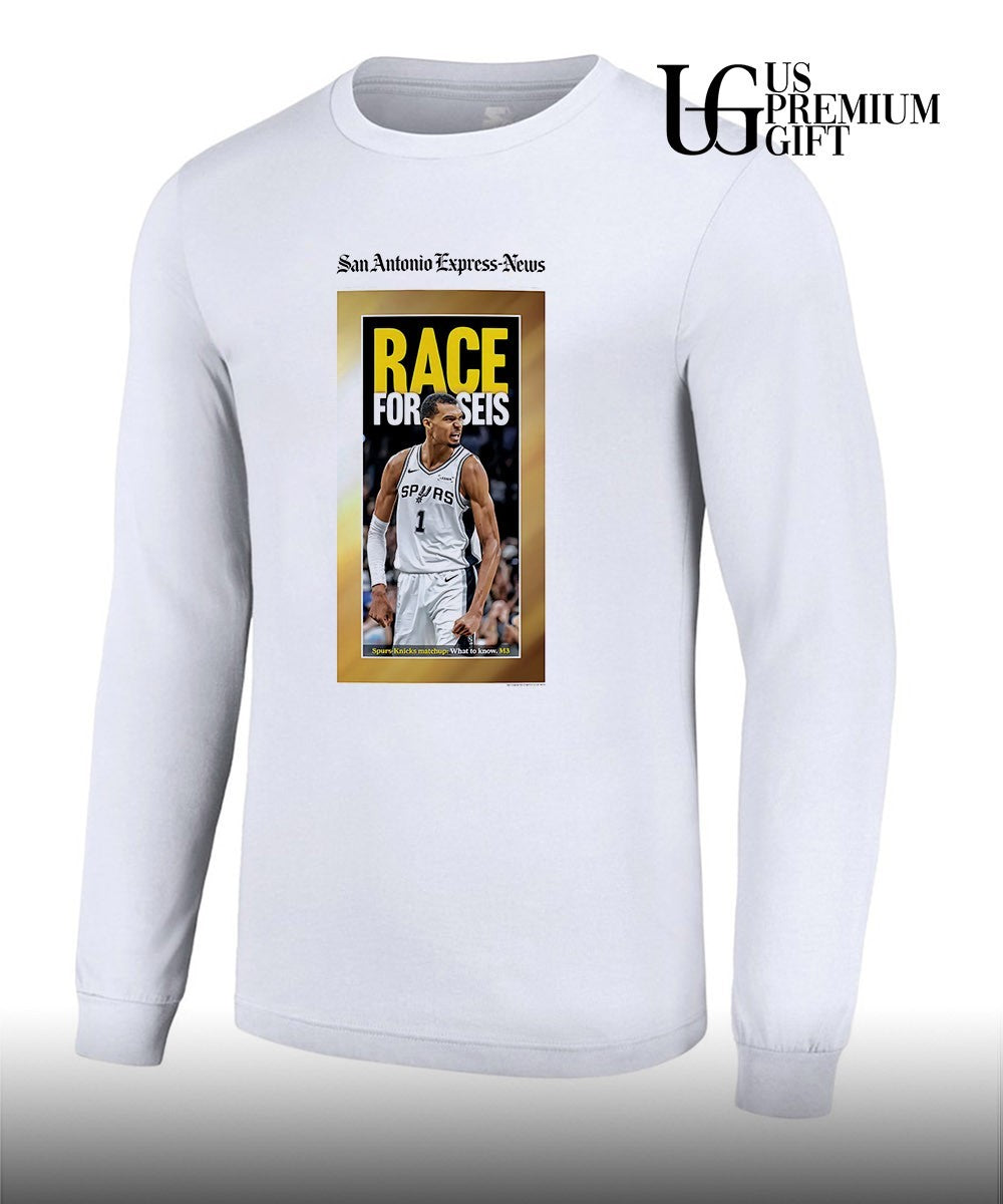 Race for Seis San Antonio Express-News Victor Wembanyama San Antonio Spurs NBA shirt