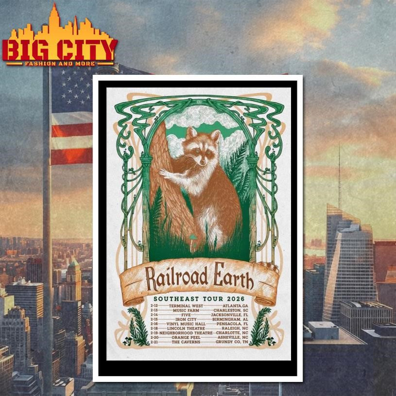 Railroad Earth Southeast 2026 Tour Poster Shirt