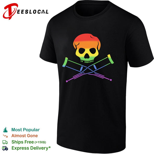Rainbow Skull with Crutches Pride shirt