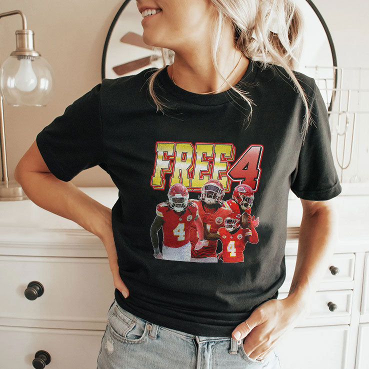 Rashee Rice Free 4 Kansas City Chiefs Football T Shirt