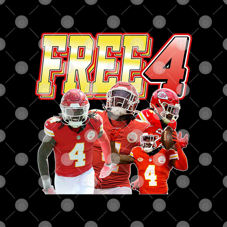 Rashee Rice Free 4 Kansas City Chiefs Football T Shirt