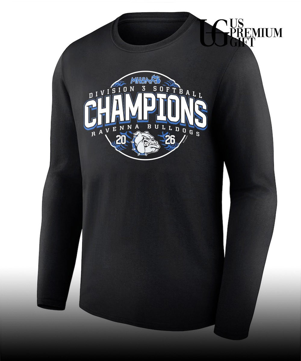 Ravenna Bulldogs MHSAA Softball D3 Champions 2026 shirt