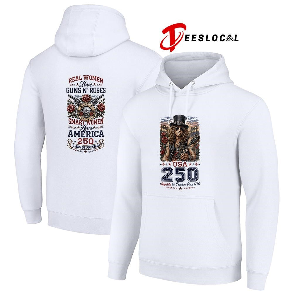 Real women love Guns N’ Roses smart women love America 250 years of freedom shirt