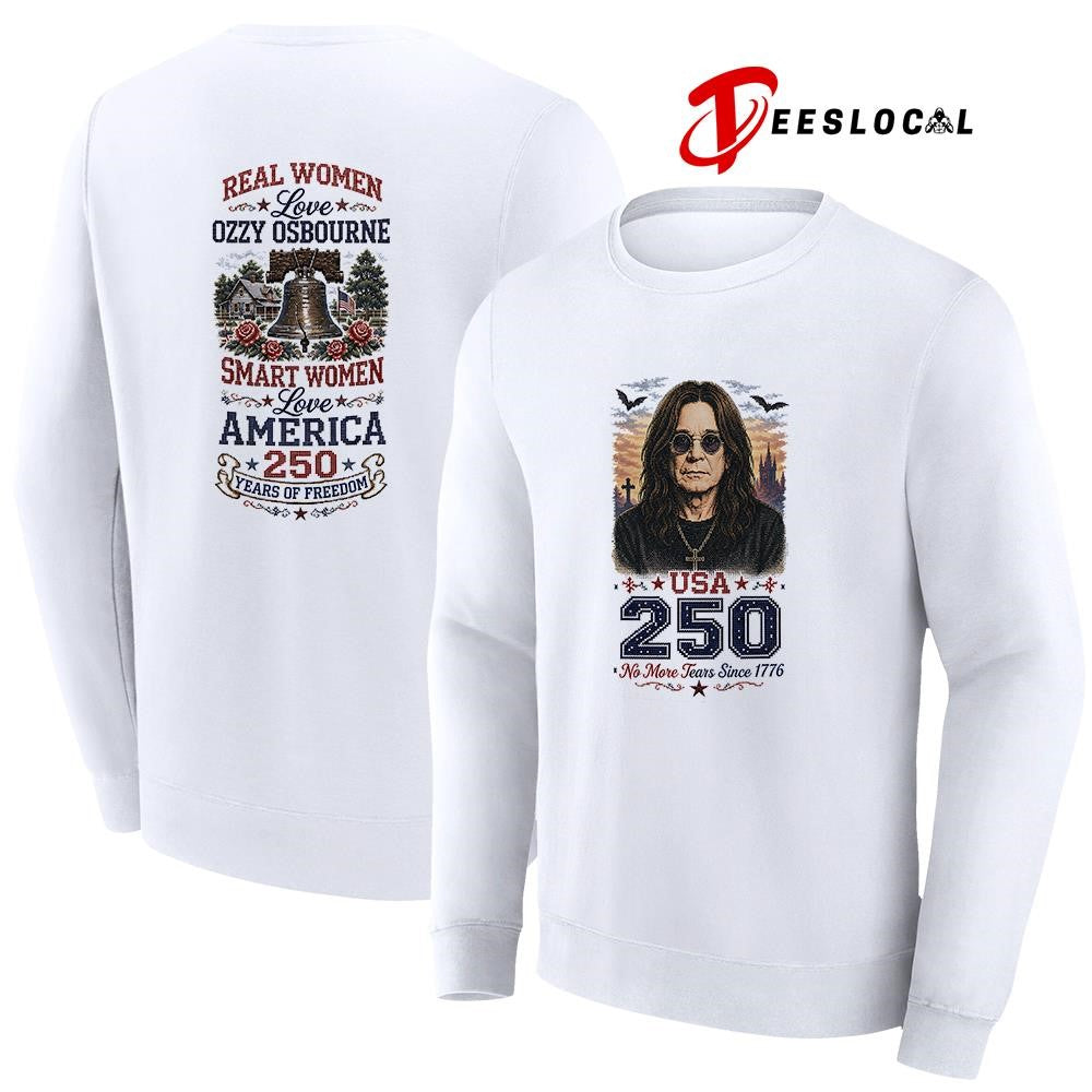 Real women love Ozzy Osbourne smart women love America 250 years of freedom shirt