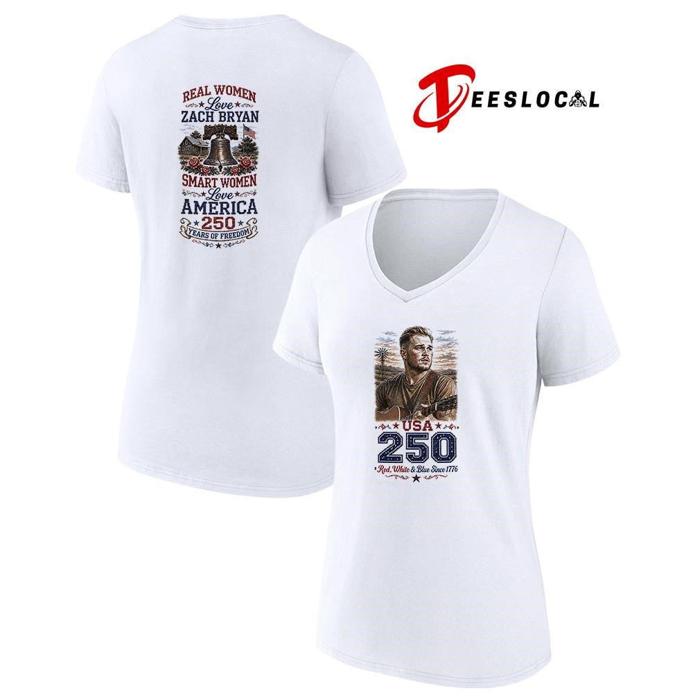 Real women love Zach Bryan smart women love America 250 years of freedom shirt