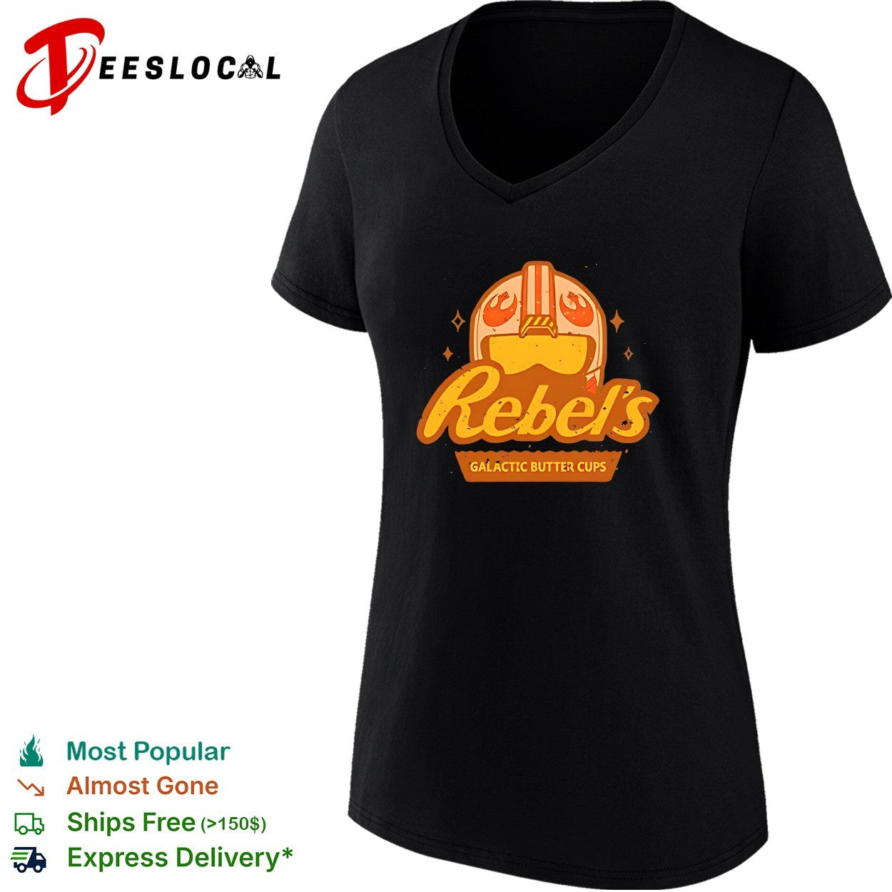 Rebel’s Galactic Butter Cups Star Wars Pilot Helmet Parody shirt