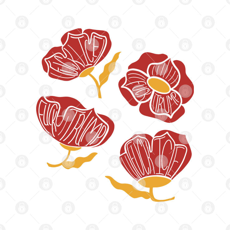 Red Poppy Floral Fuck Trump T Shirt