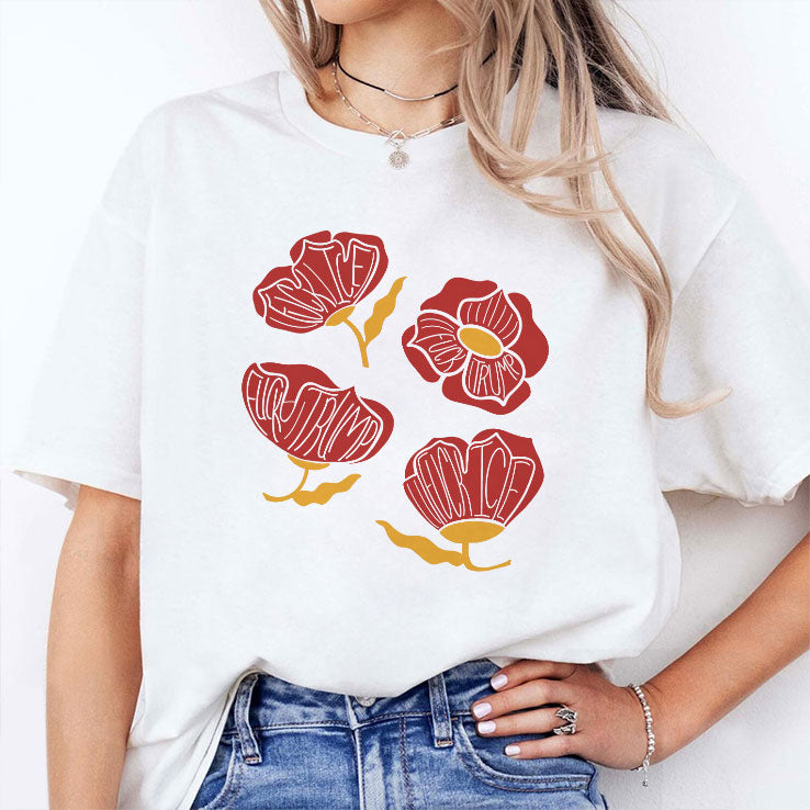 Red Poppy Floral Fuck Trump T Shirt