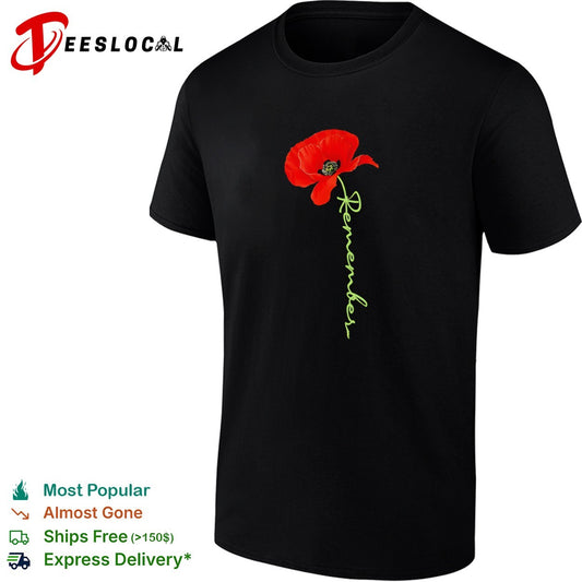 Red Poppy Flower Remembrance Day Commemoration shirt