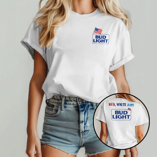 Red White And Bud Light 4th Of July T Shirt