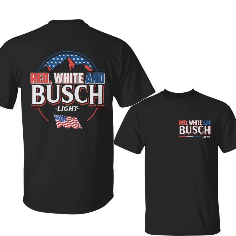 Red White Busch Light V2 Usa Flag 4th July Independence Day Patriotic Beer Full Colors (1)