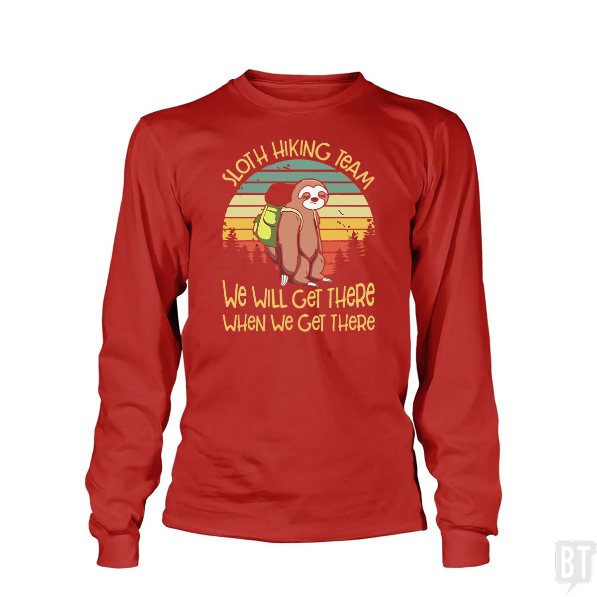 Funny Sloth Hiking Team Long Sleeve