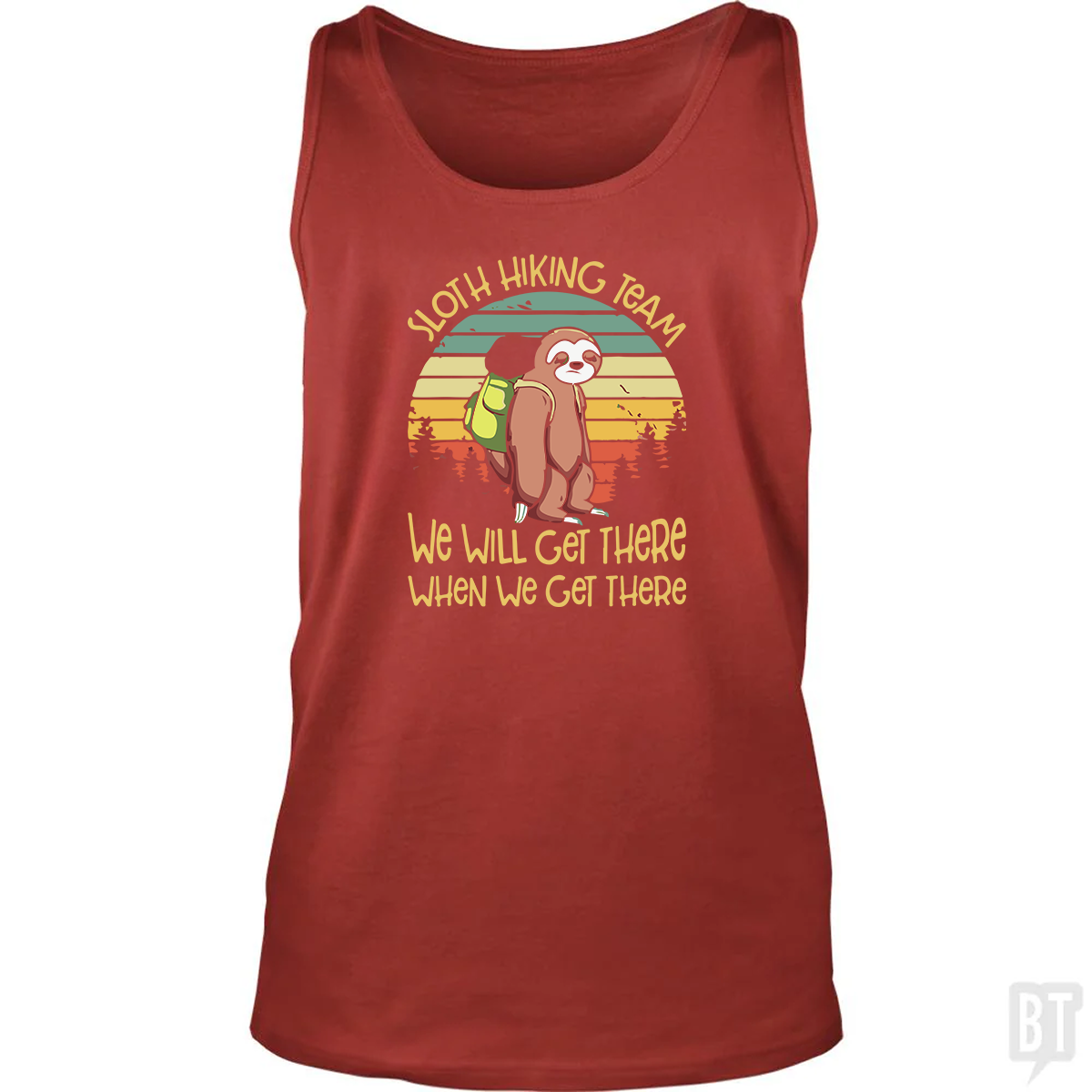 Funny Sloth Hiking Team Tank Top