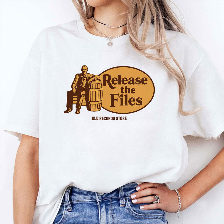 Release The Files Old Records Store T Shirt