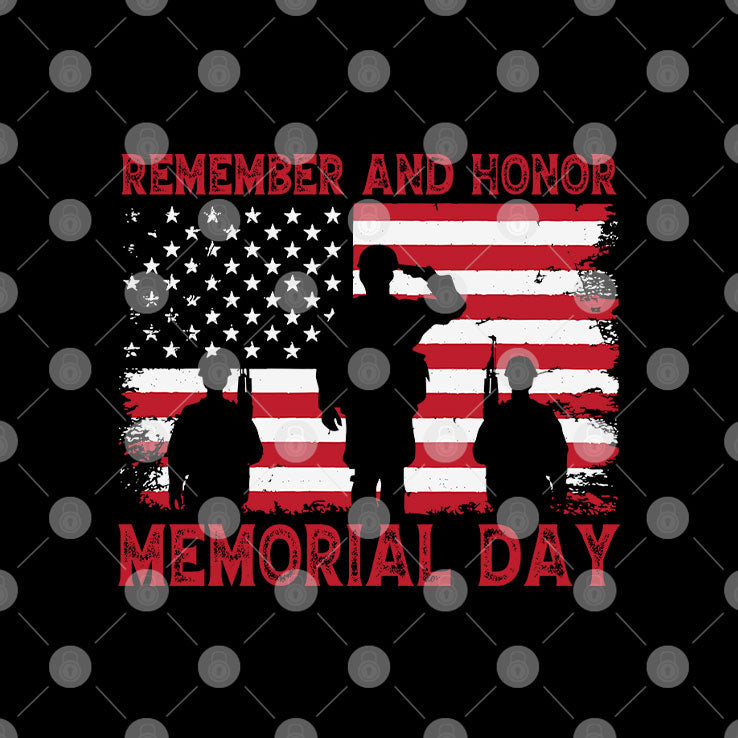 Remember And Honor Memorial Day American Flag T Shirt